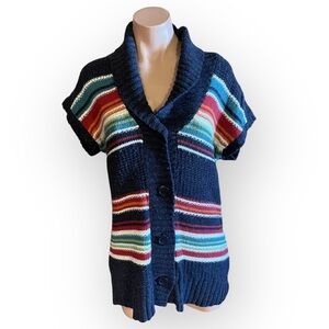Mossimo Supply Company Women’s Medium Shawl Collar Buttoned Striped Cardigan
